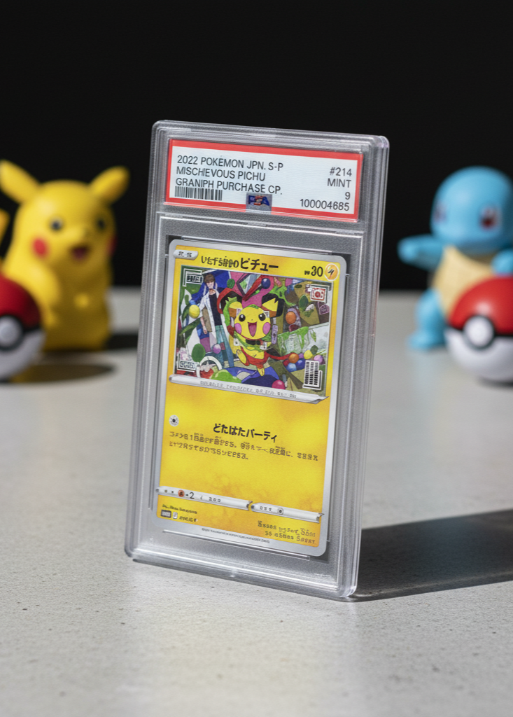 PSA 9 MINT Graded: 2022 Pokemon JPN Pichu Promosyon Kartı (#214 JPN. S-P)