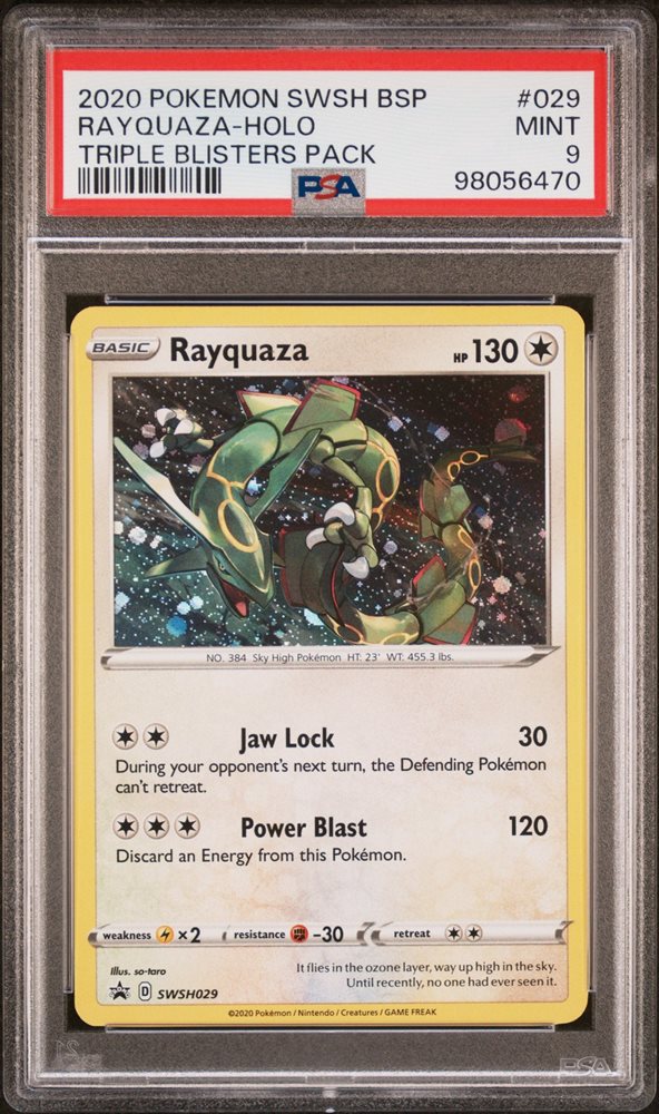 PSA - 9 Pokemon SWSH BSP Rayquaza - Holo